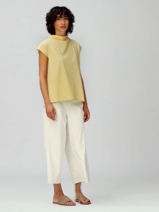 Washable Stretch Rib Funnel Neck Square Top | EILEEN FISHER Washable Stretch Rib Funnel Neck Square Top | EILEEN FISHER