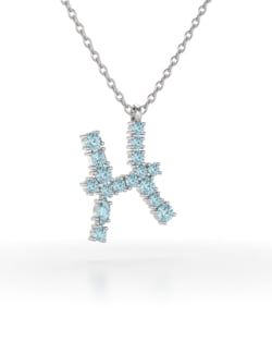Vidéo: Collier Pendentif Signe Poisson Or Blanc Aigue-Marine Chaine Or incluse 1.594grs