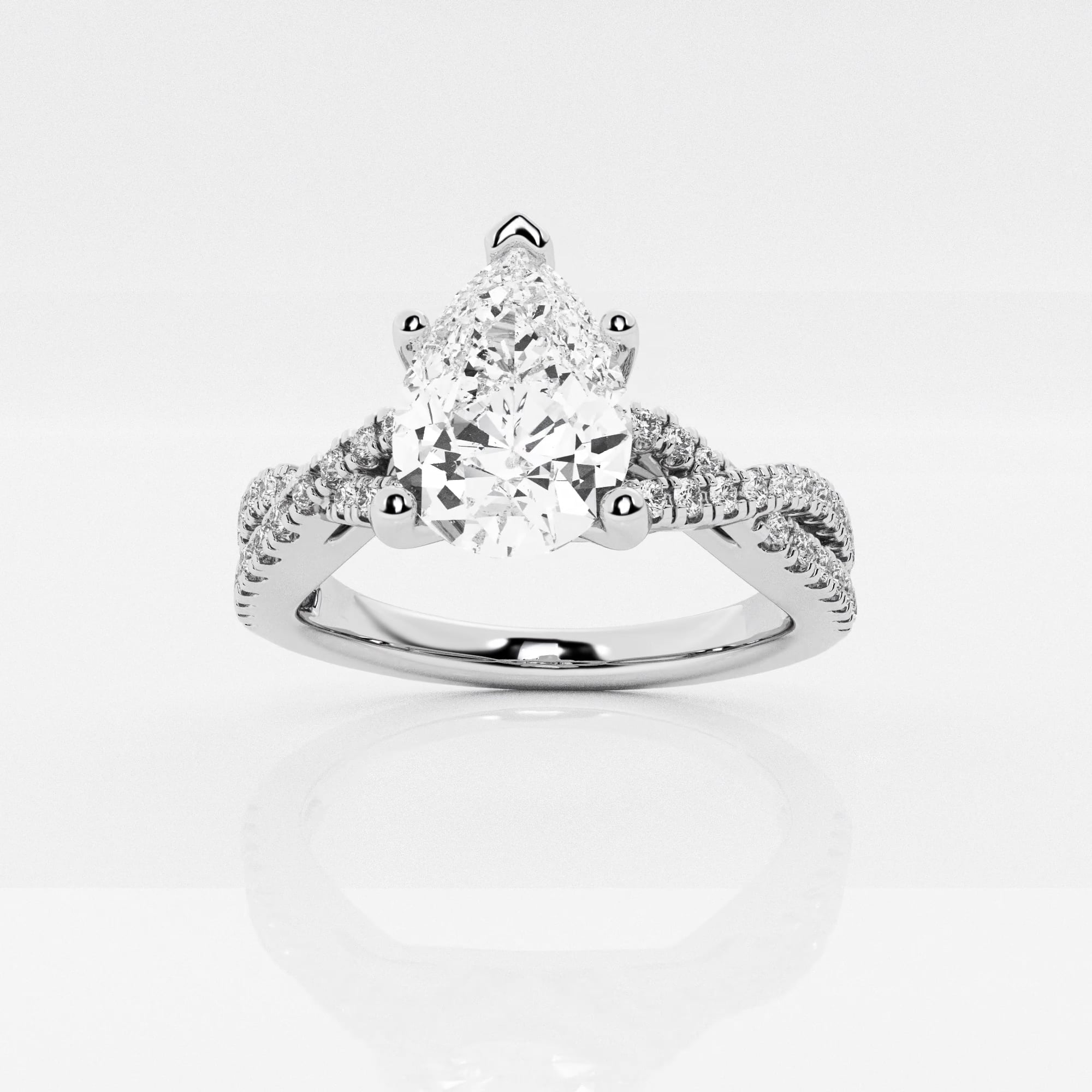 product video for 1 7/8 ctw Pear Lab Grown Diamond Crossover Engagement Ring