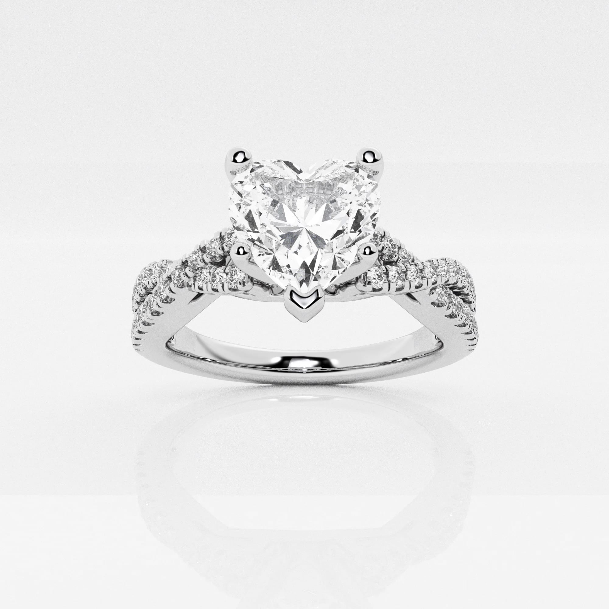 product video for 1 1/3 ctw Heart Lab Grown Diamond Crossover Engagement Ring