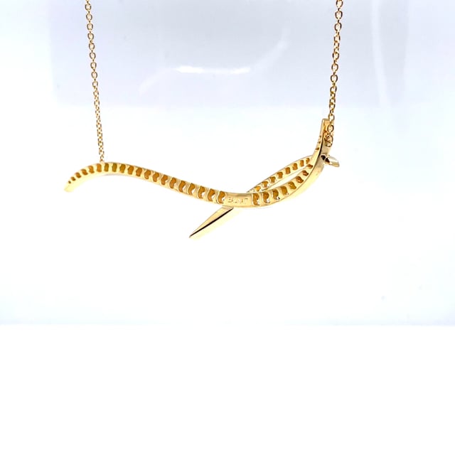 1.06 Karat Diamant Design Halskette aus Gelbgold