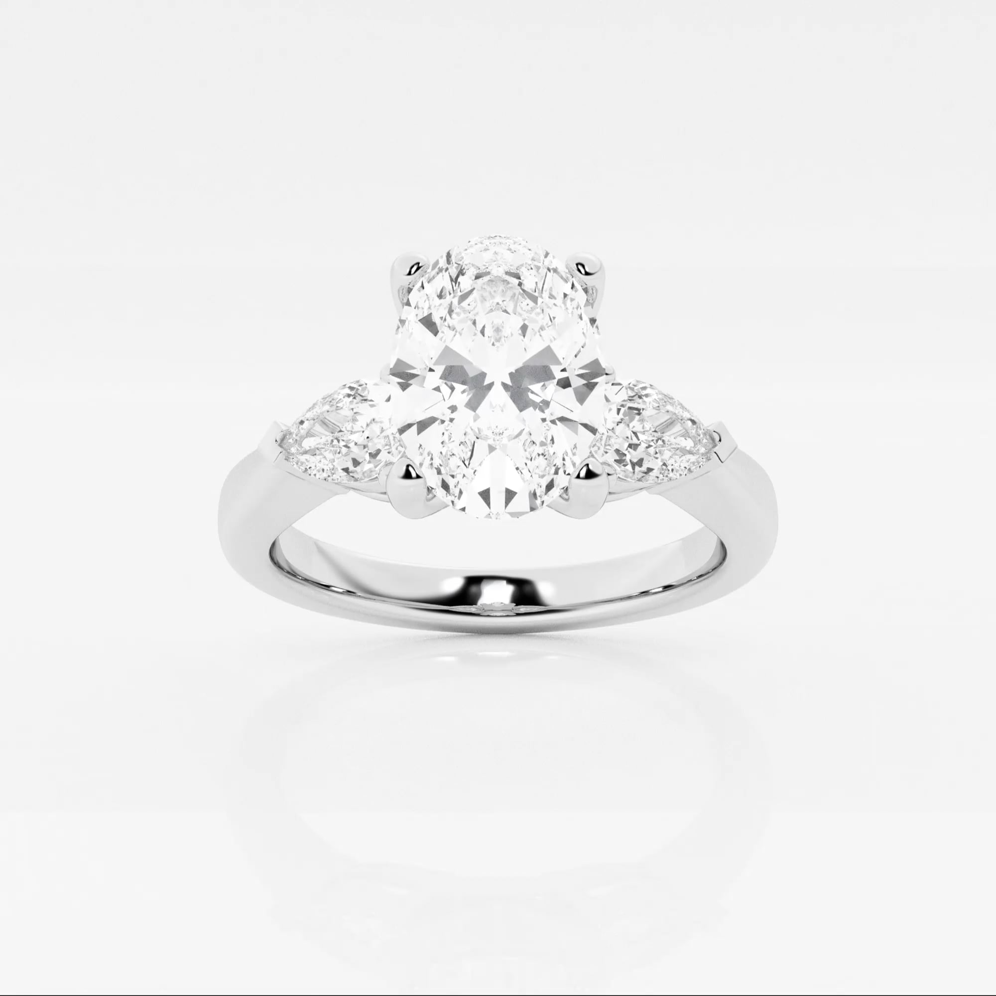 product video for 1 2/5 ctw Oval Lab Grown Diamond Engagement Ring with Pear Side Accents