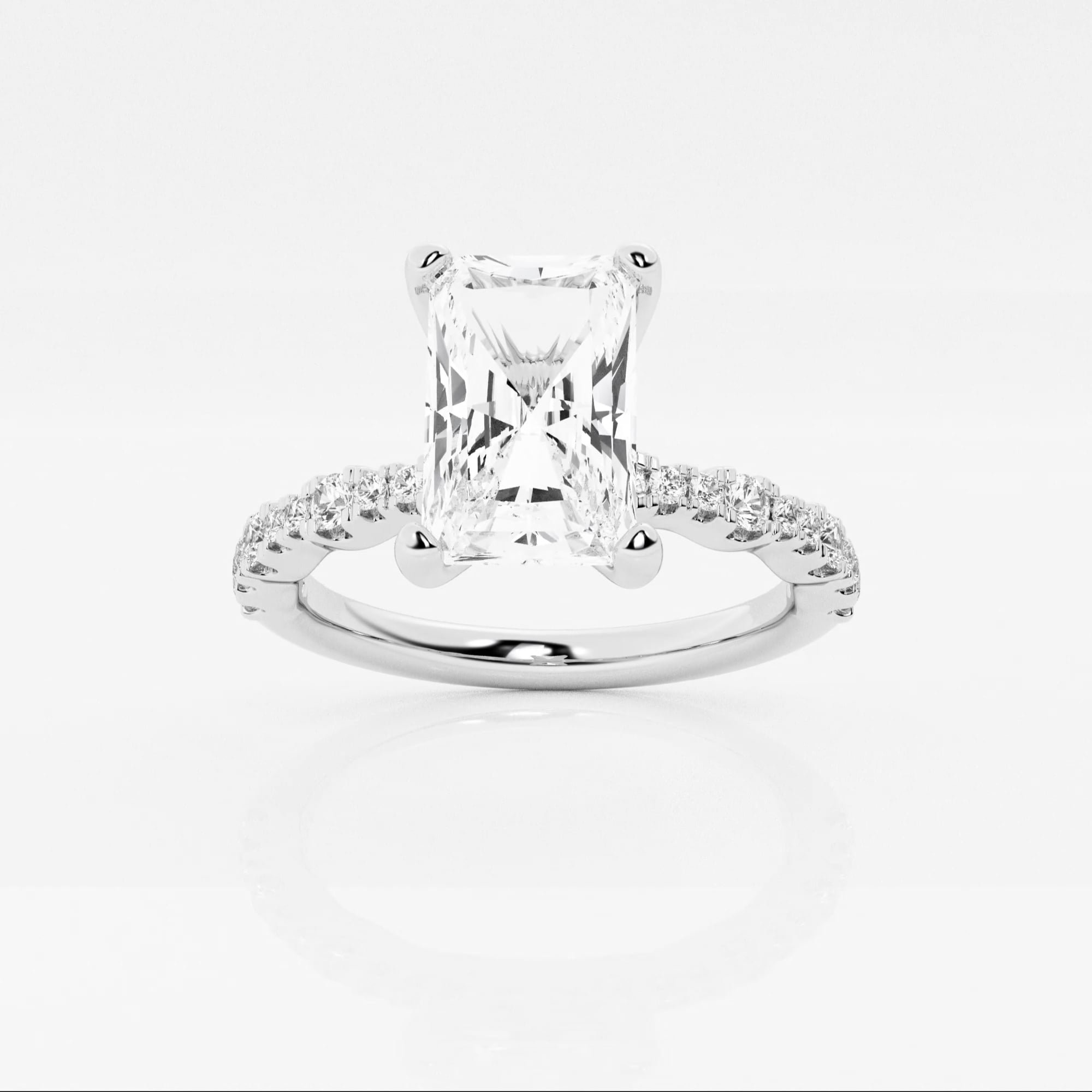 product video for 2 1/2 ctw Radiant Lab Grown Diamond Station Engagement Ring
