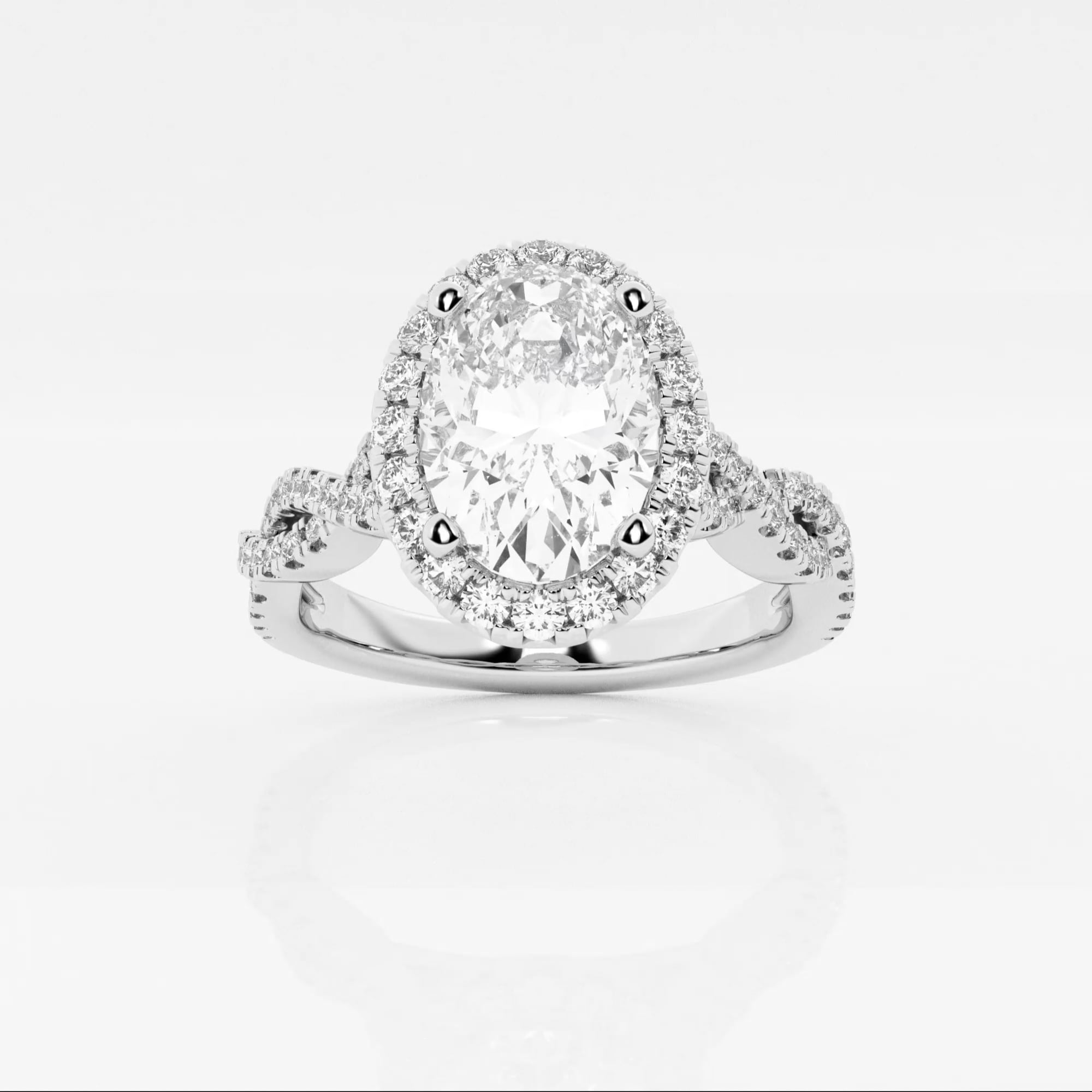 product video for 2 1/2 ctw Oval Lab Grown Diamond Double Twist Halo Engagement Ring