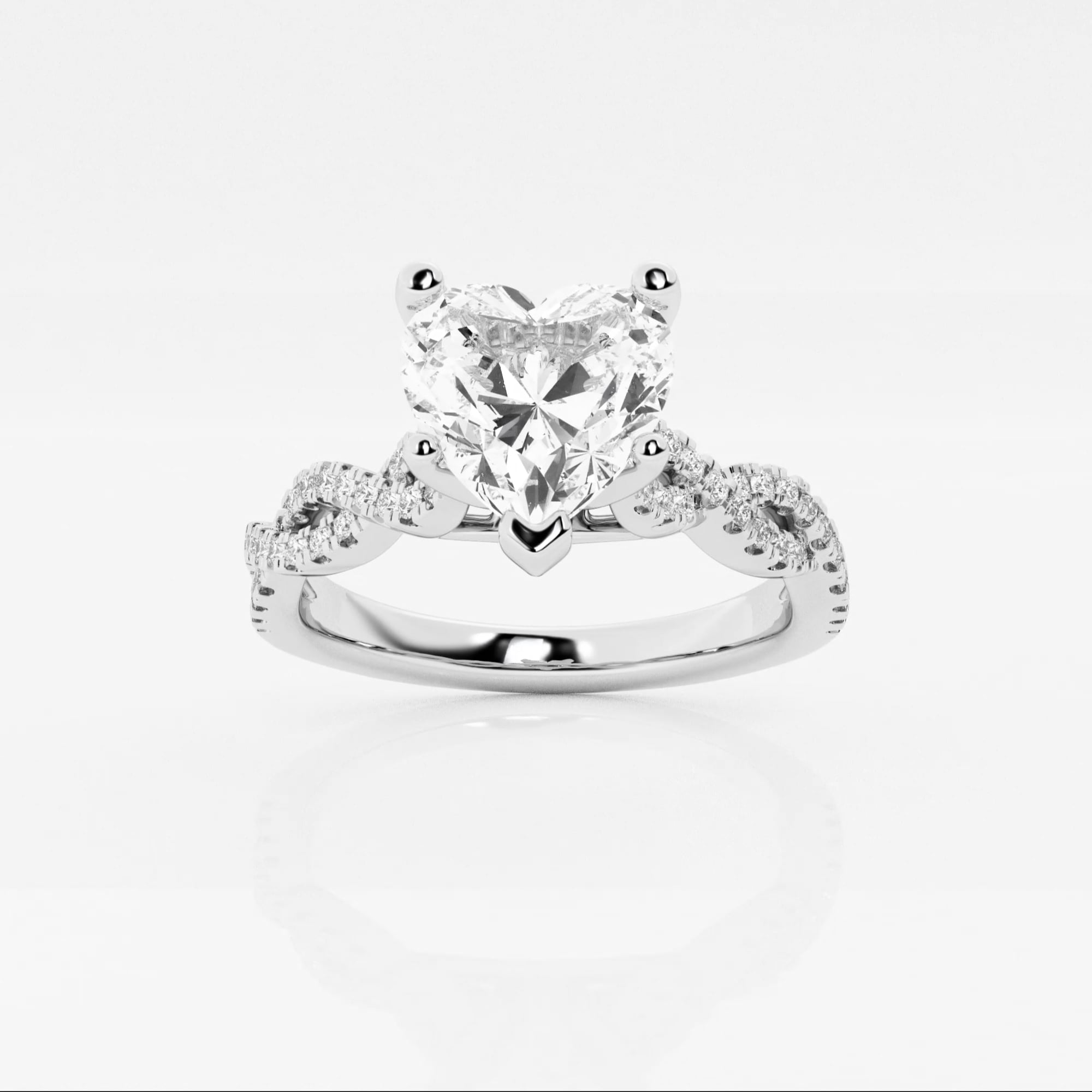 product video for 1 3/4 ctw Heart Lab Grown Diamond Double Twist Engagement Ring