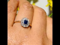 Sapphire, Diamond, 18ct, Platinum Ring 10792-6698