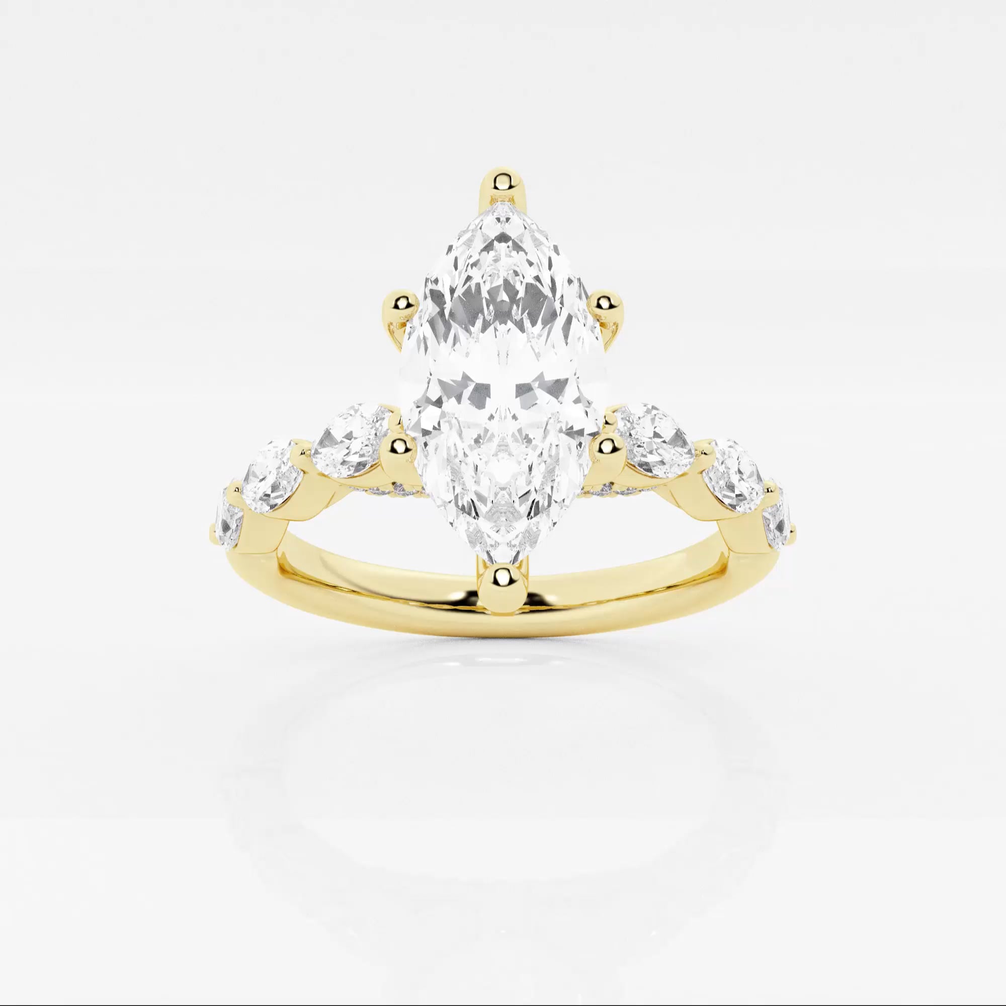2 1/2 ctw Marquise Lab Grown Diamond Engagement Ring with 2 1/2 ctw Marquise Lab Grown Diamond Engagement Ring with