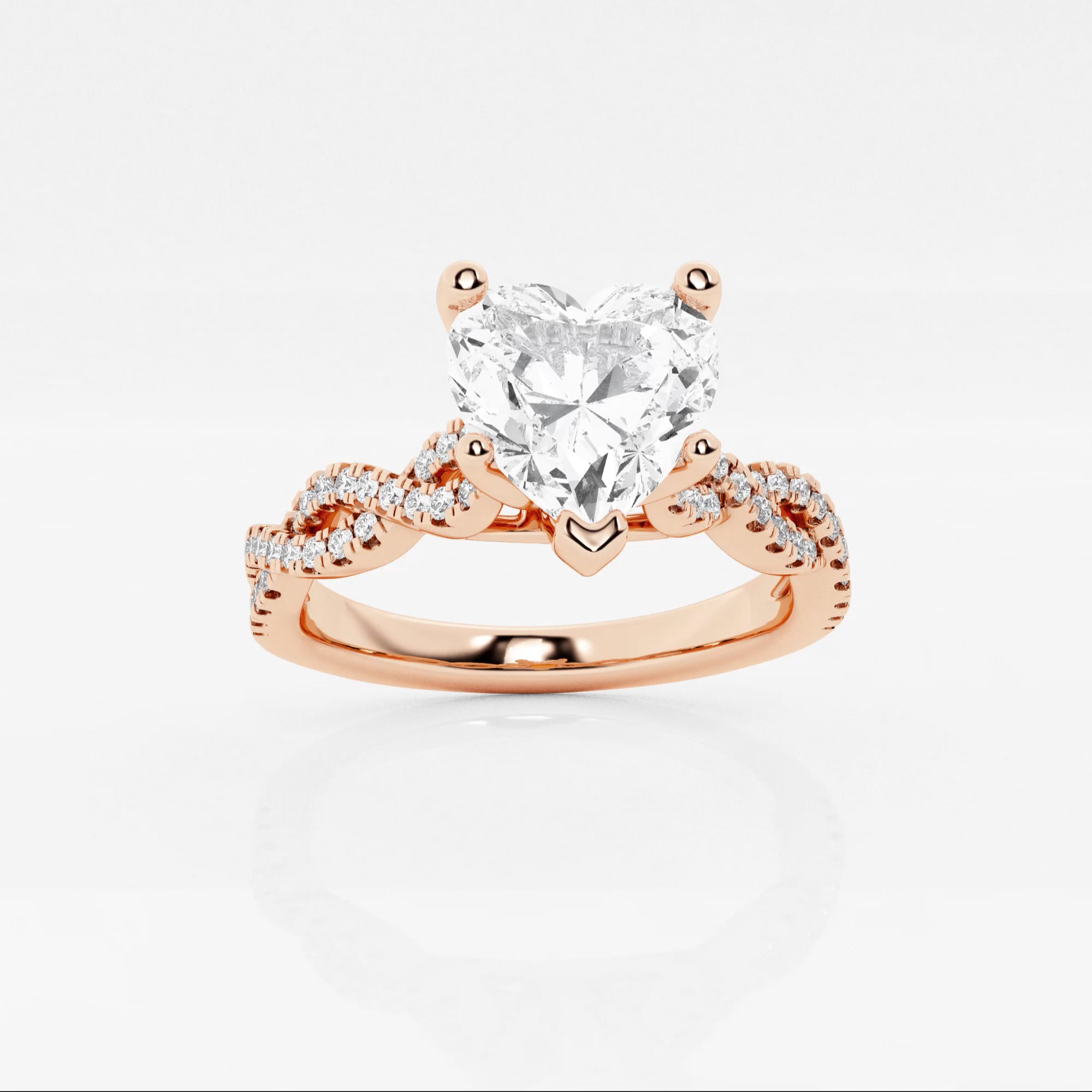 product video for 1 3/4 ctw Heart Lab Grown Diamond Double Twist Engagement Ring