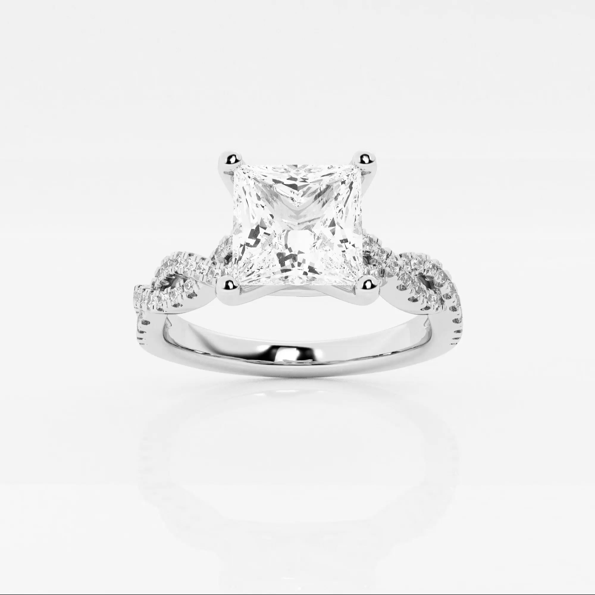 2 1/4 ctw Princess Lab Grown Diamond Double Twist Engagement Ring ...