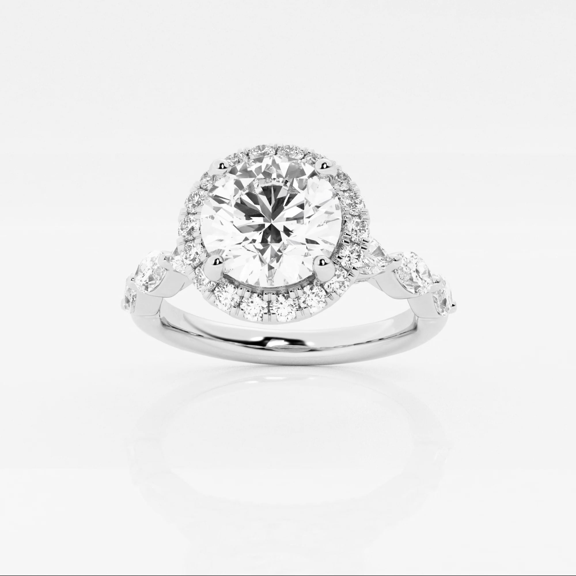 product video for 2 3/4 ctw Round Lab Grown Diamond Floating Marquise Halo Engagement Ring