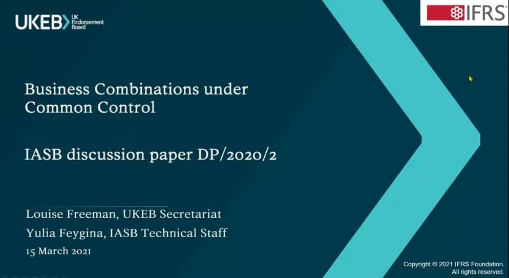 UKEB / IASB overview of IASB DP/2020/3 Business Combinations Under