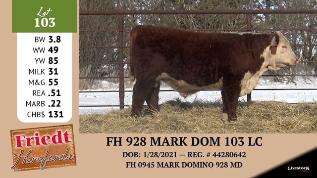 Lot #103 - FH 928 MARK DOM 103 LC
