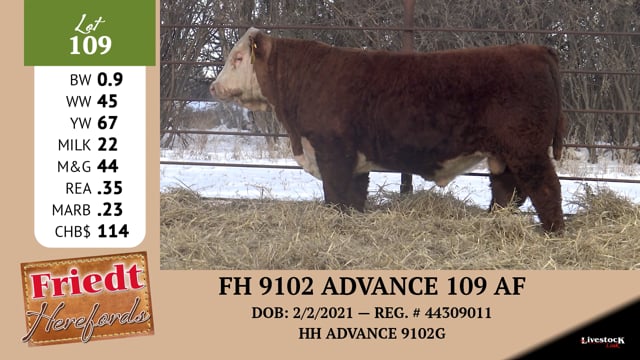 Lot #109 - FH 9102 ADVANCE 109 AF
