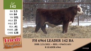 Lot #142 - FH 6964 LEADER 142 BA