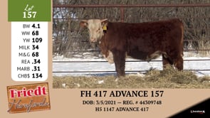 Lot #157 - FH 417 ADVANCE 157