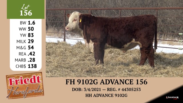 Lot #156 - FH 9102G ADVANCE 156