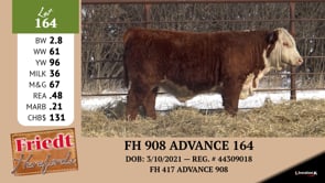 Lot #164 - FH 908 ADVANCE 164