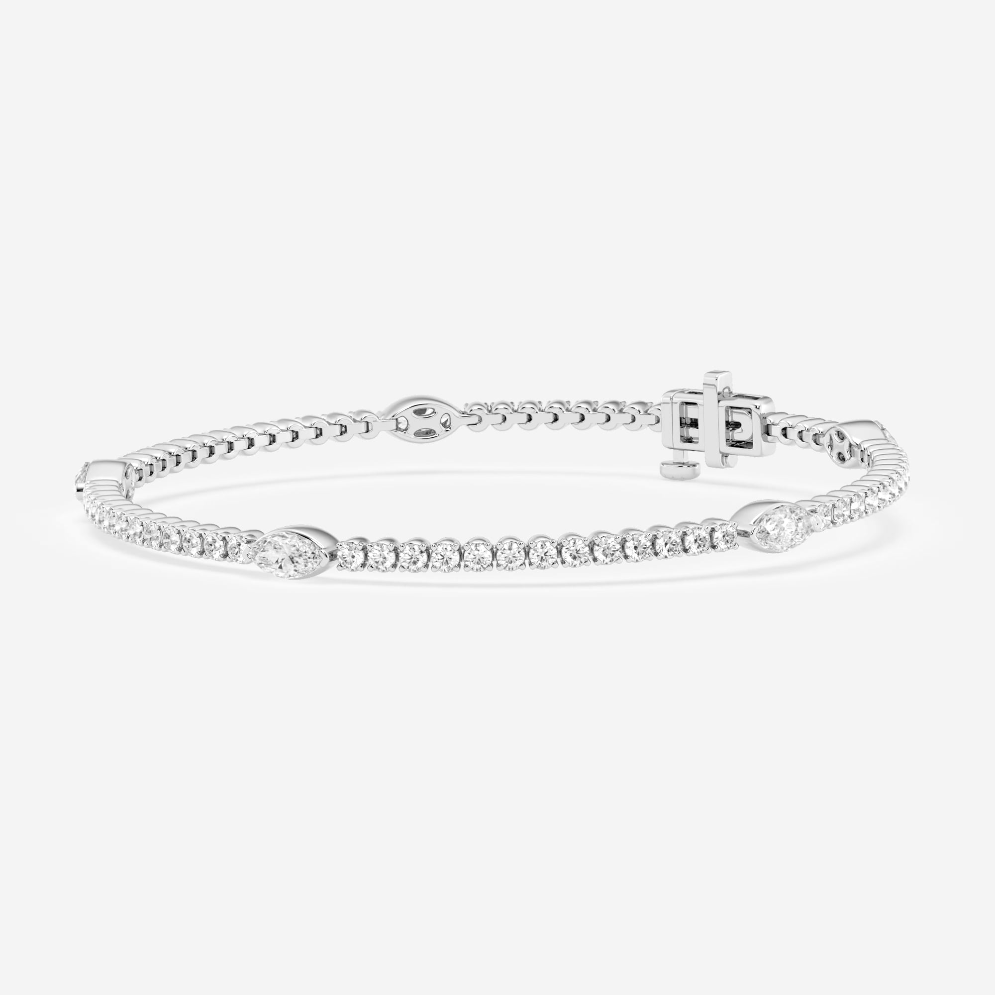 product video for 2 3/4 ctw Marquise Lab Grown Diamond Five Stations Tennis Bracelet - 7 Inches