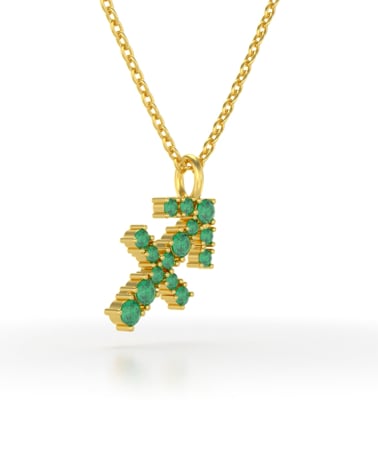 Video: 14K Gold Emerald Necklace Pendant Gold Chain included