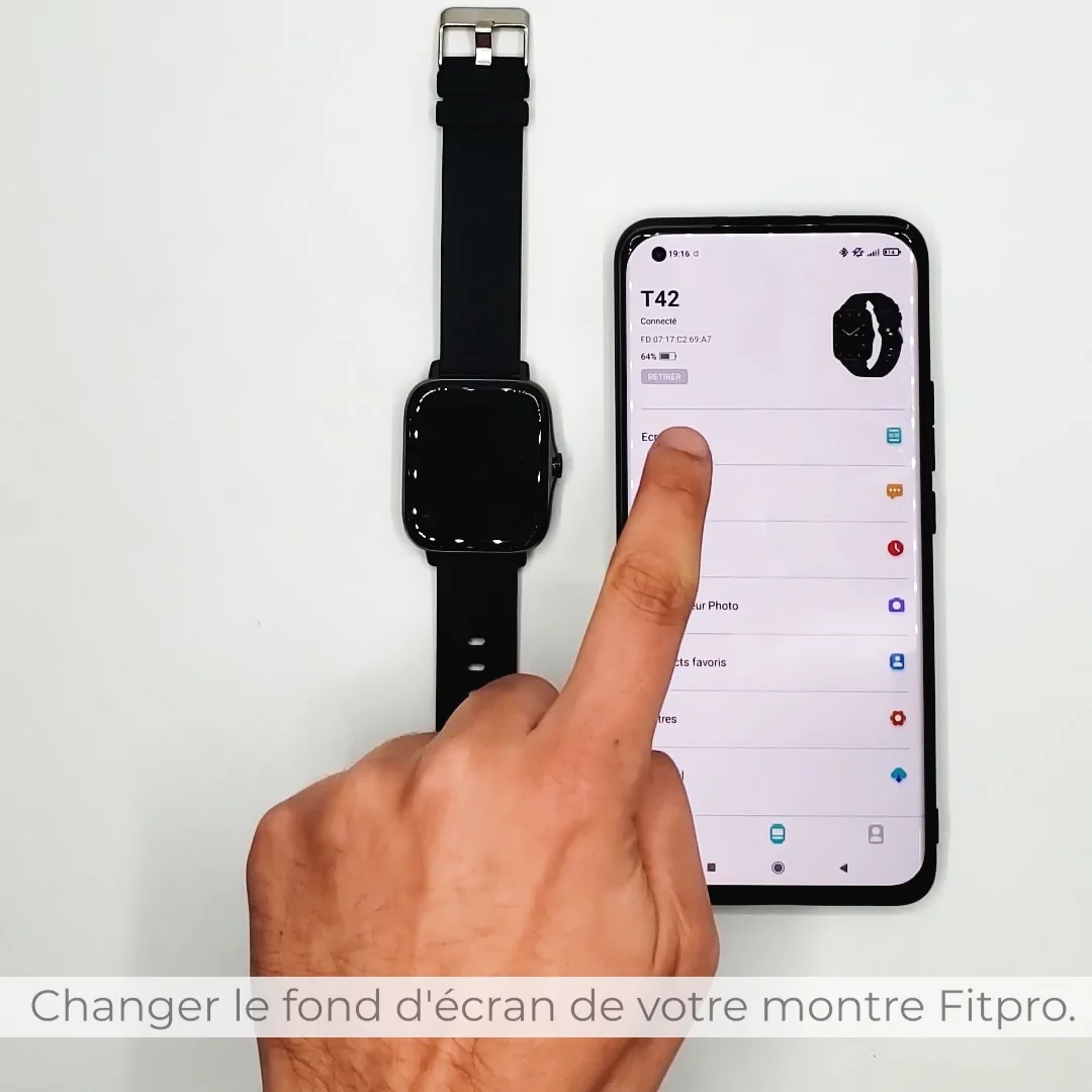 Changer fond d cran montre Fitpro