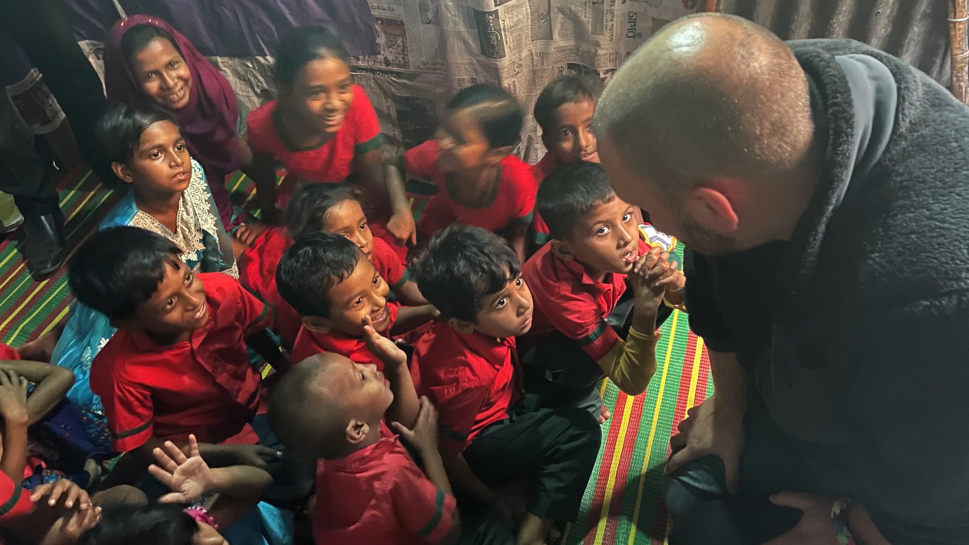Children in slum at school in Dhaka, Bangladesh