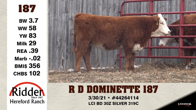 Lot #187 - R D DOMINETTE 187