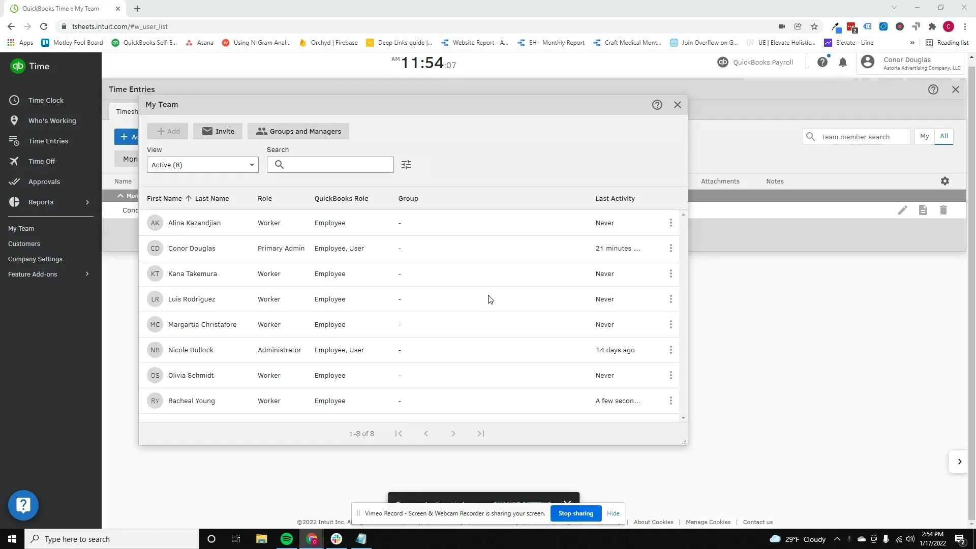 Time Tracking on Vimeo