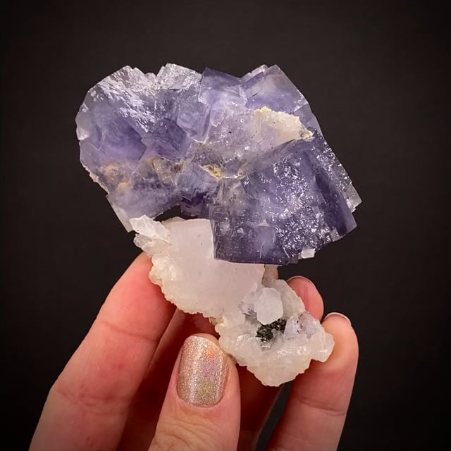 Fluorite on Calcite