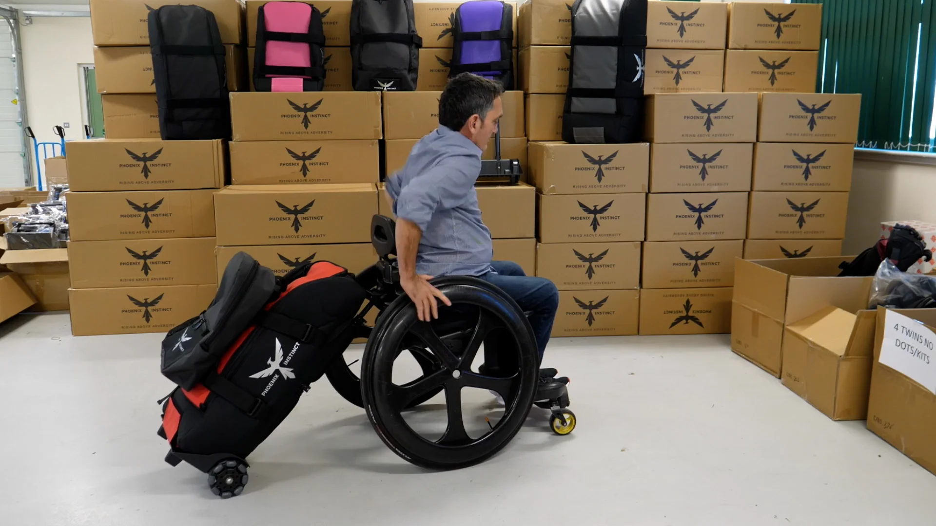 System Trolley + XL Wheelchair Roller Bag by Phoenix Instinct