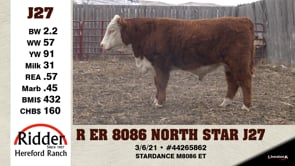 Lot #J27 - R ER 8086 NORTH STAR J27
