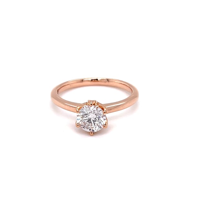 2.00 carat bague solitaire en or rouge avec diamant rond