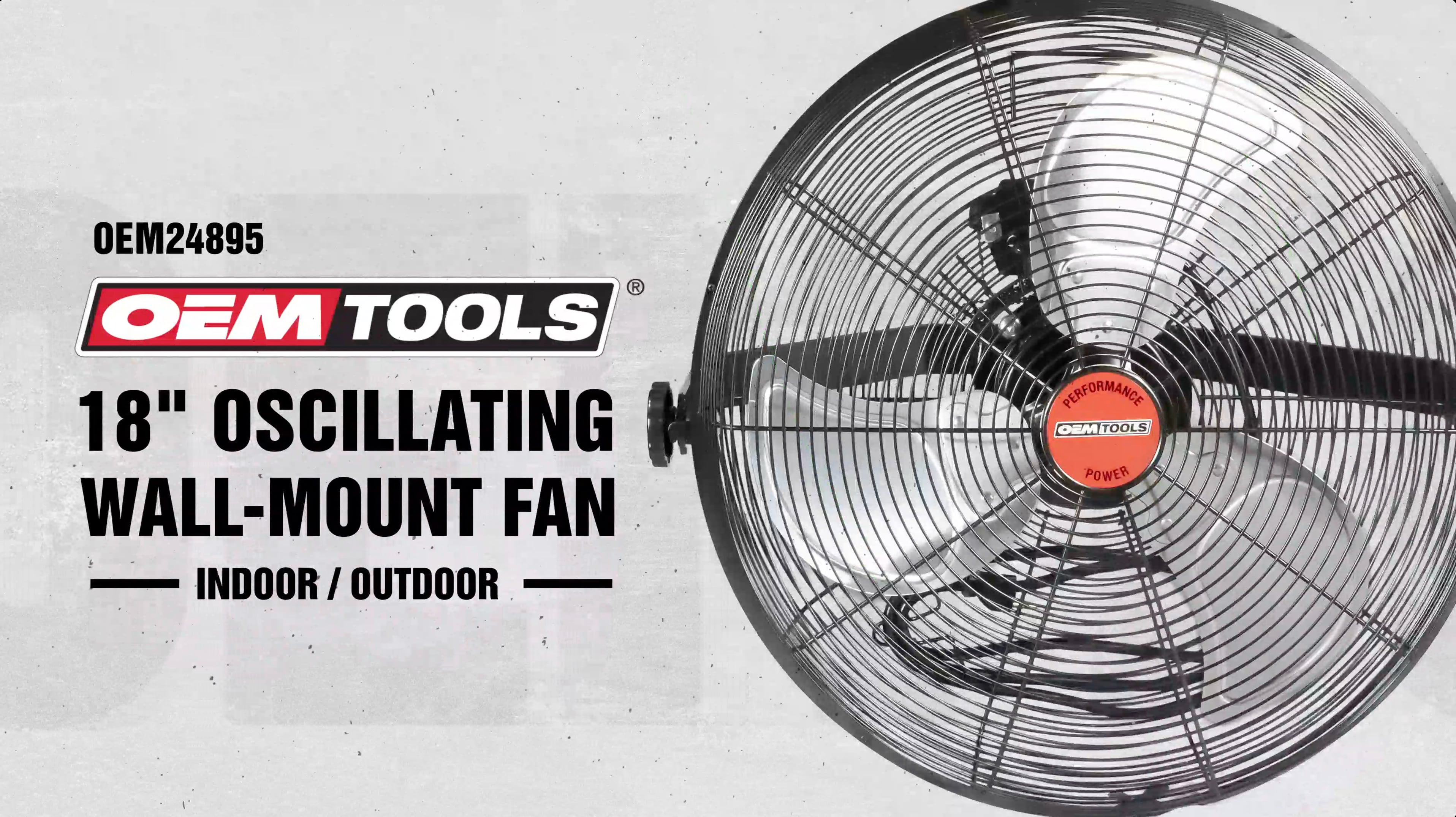 OEMTOOLS FANS OEMTOOLS 24895 18" Oscillating Indoor/Outdoor Wall