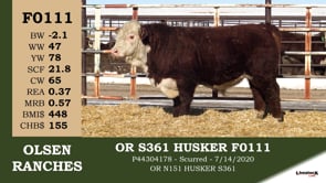 Lot #F0111 - OR S361 HUSKER F0111