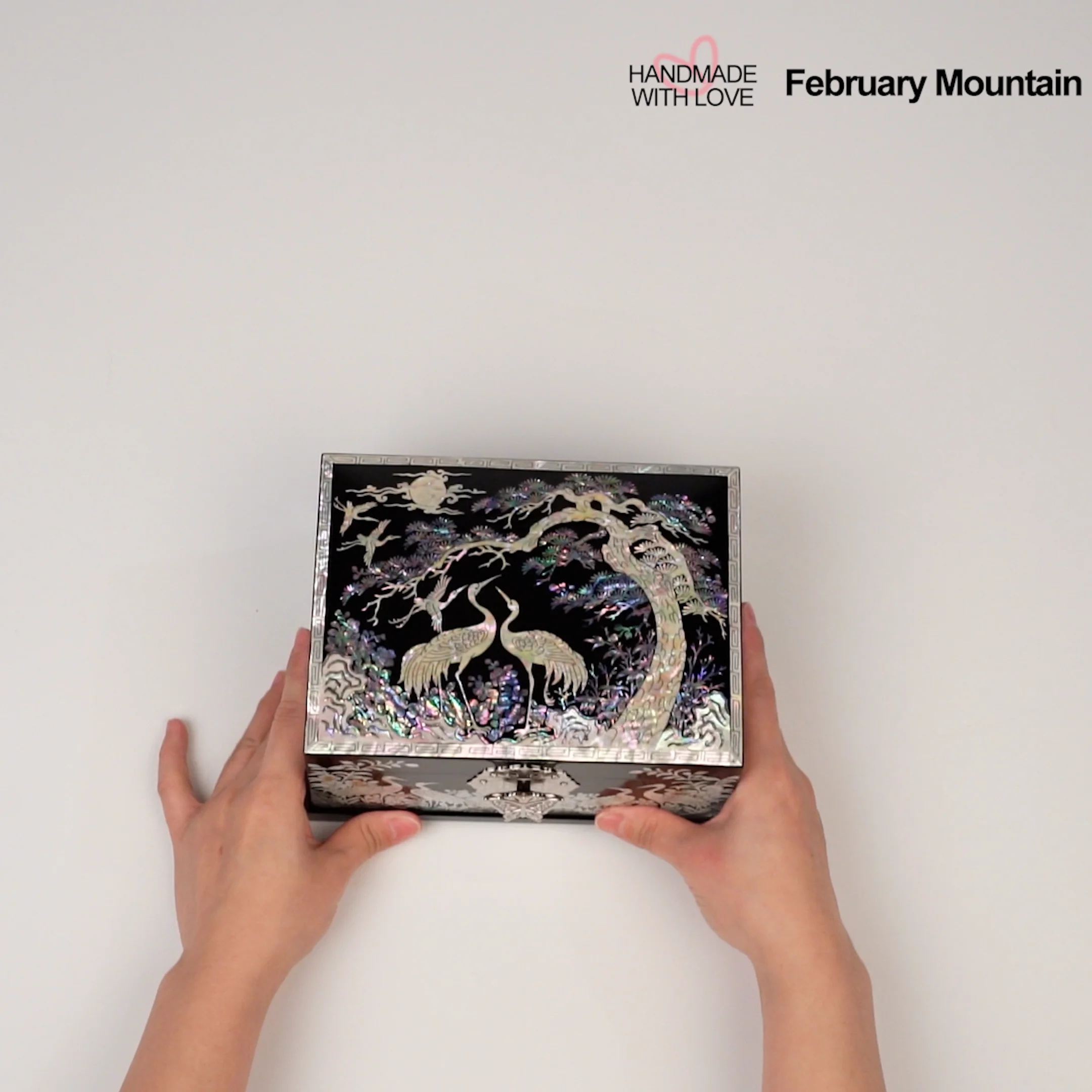 February Mountain traditional Korean art Mother of Pearl
