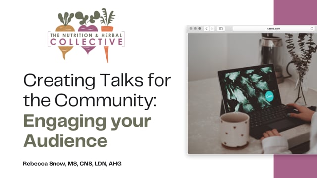 CREATING TALKS FOR THE COMMUNITY: ENGAGING YOUR AUDIENCE