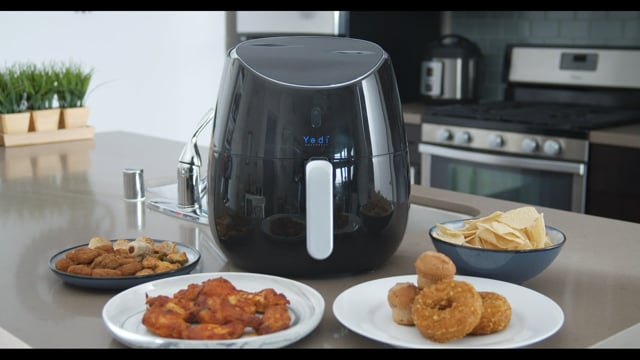  Yedi Total Package Air Fryer, 4 Quart, Deluxe Accessory Kit,  Recipes, Black : Home & Kitchen