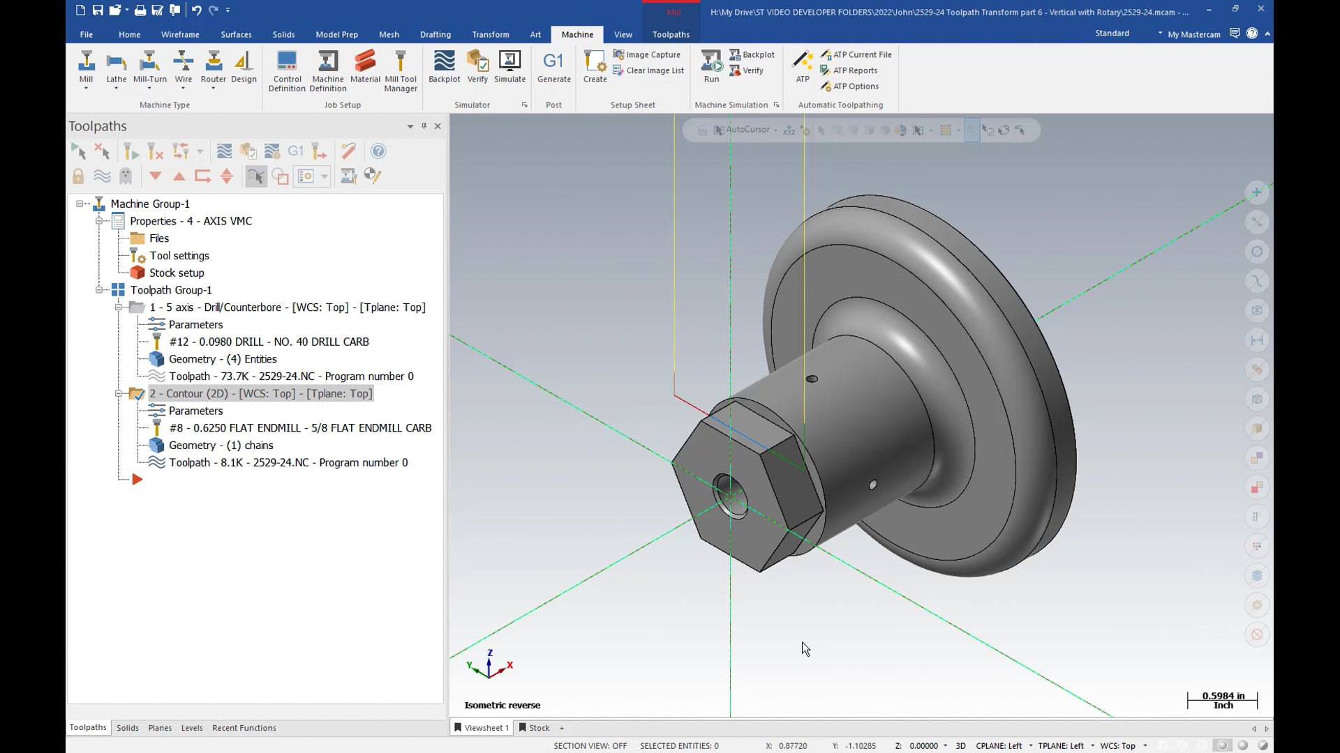 Toolpath Transform part 6 - Vertical with Rotary