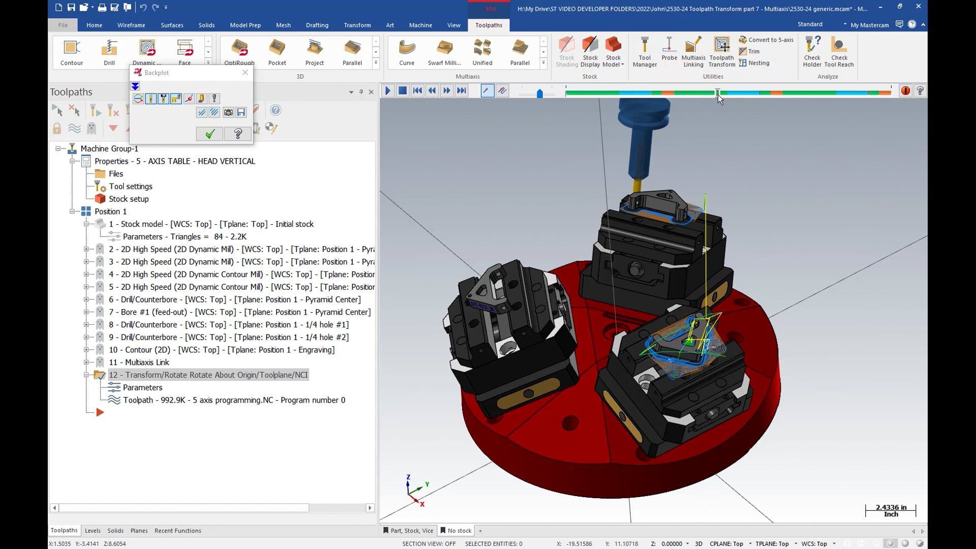 Toolpath Transform part 7 - Multi Axis