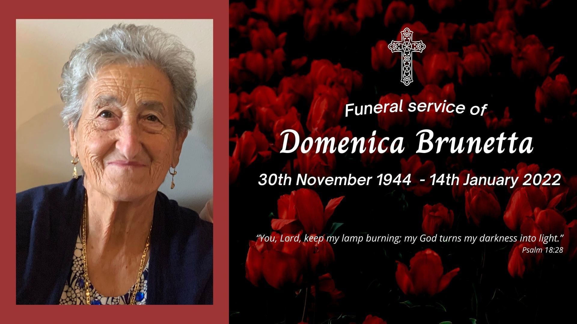 Funeral service of the late Domenica Brunetta