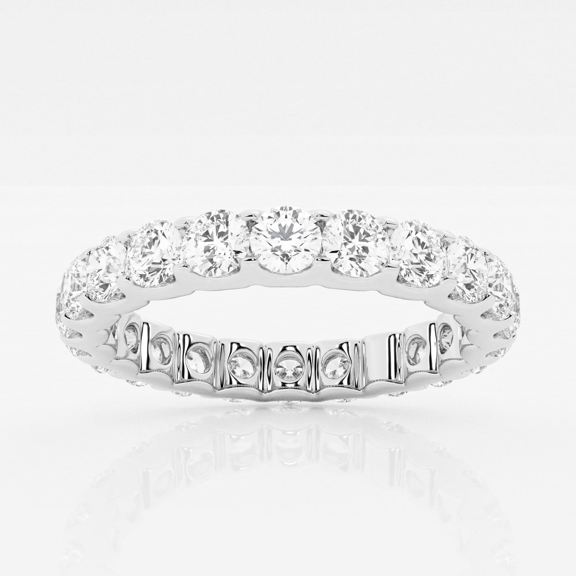 product video for 2 ctw U shaped Round Lab Grown Diamond Eternity Band - 3mm Width