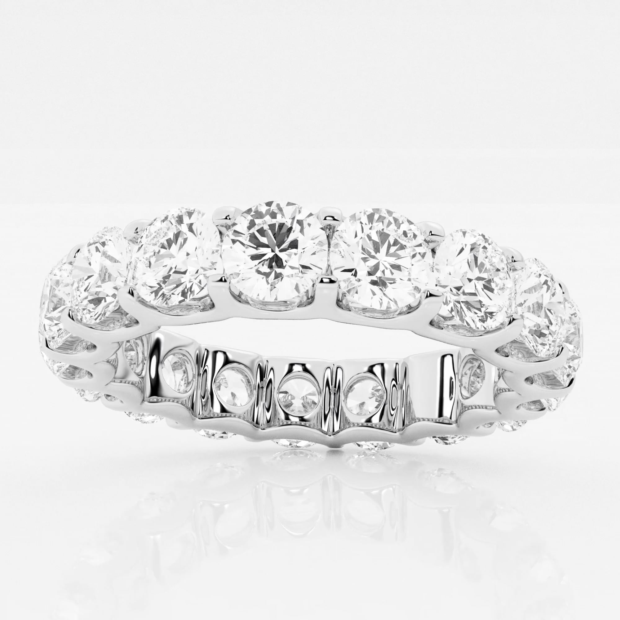 product video for 4 ctw U shaped Round Lab Grown Diamond Eternity Band - 4mm Width