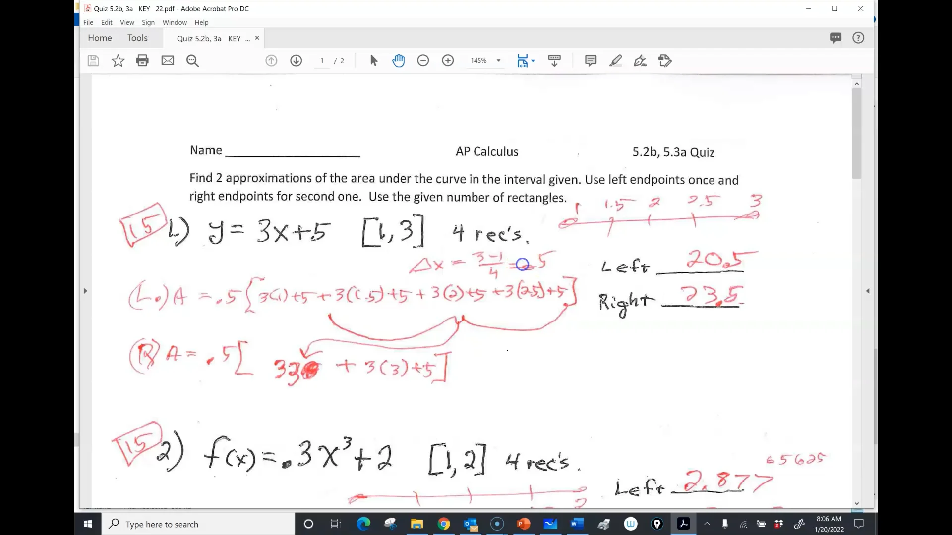 AP CALC QUIZ 5.2B, 3A KEY on Vimeo