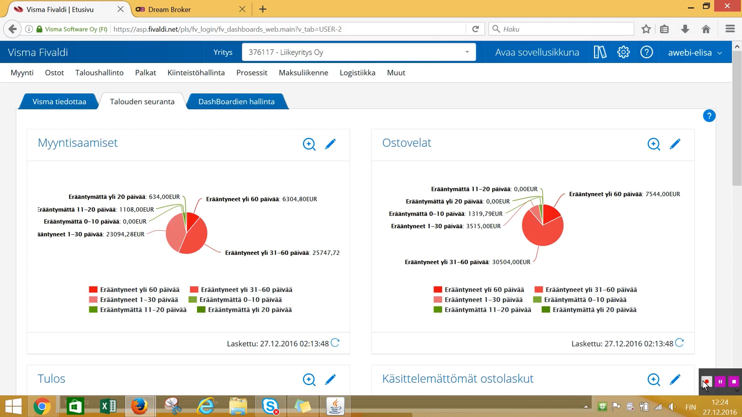 Reaaliaikainen taloudenseuranta graafisin näkymin