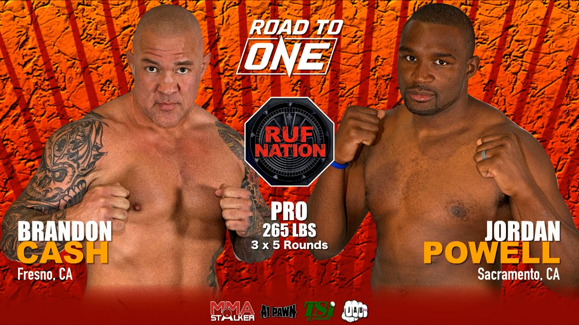 Pro 265 lbs | Brandon Cash vs Jordan Powell April 25th 2021 Glendale  Arizona USA - RUF NATION RUF40 ROAD TO ONE HW TOURNAMENT