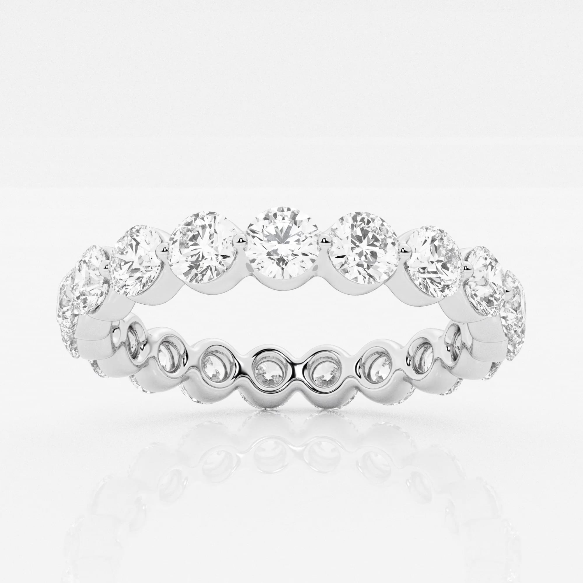 product video for 2 ctw Floating Round Lab Grown Diamond Eternity Band - 3mm Width