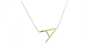 14kt Yellow Gold Sideways Single Initial Necklace