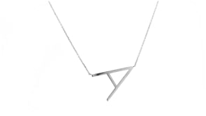 Sterling Silver Sideways Single Initial Necklace