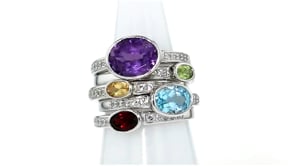 4.75 ct. t.w. Multi-Stone Jewelry Set Five Rings in Sterling Silver
