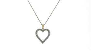 30 ct. t.w. Diamond Heart Pendant Necklace in 18kt Gold Over Sterling