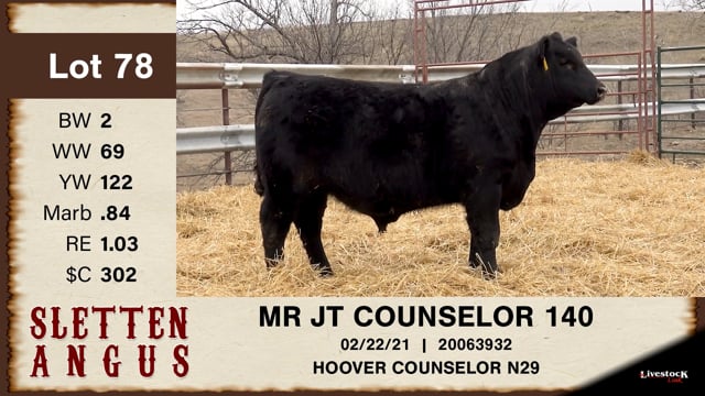 Lot #78 - MR JT COUNSELOR 140